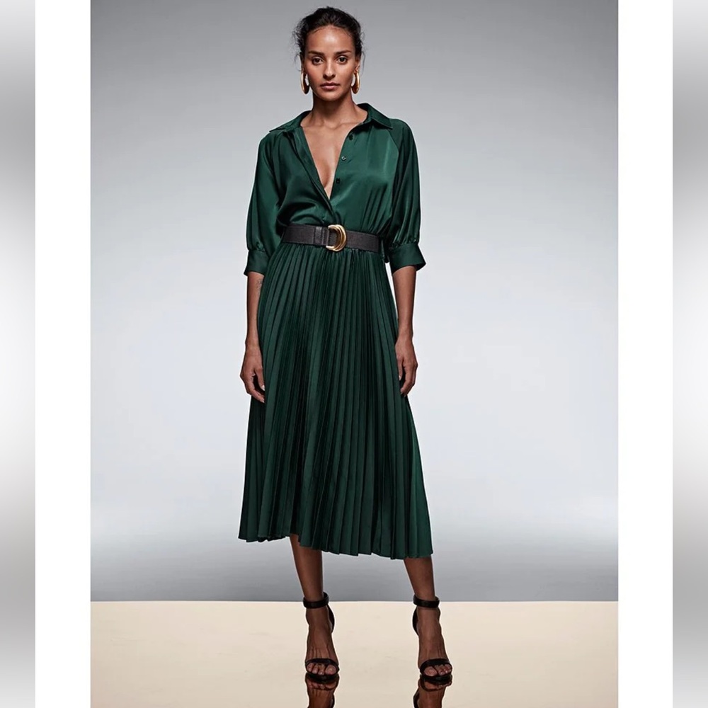 Donna Karan Satin Belted Dress